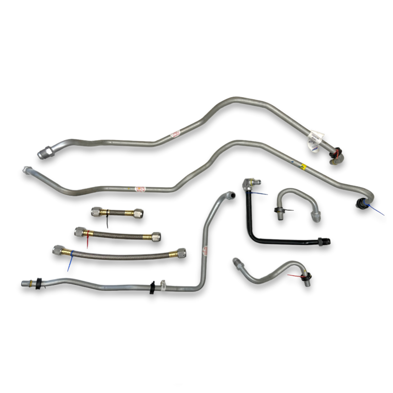 Heavy Duty Transmission Cooler Line Set - Metal & Rubber Hose Kit For Duramax LB7 LLY 6.6L (2001-2005)