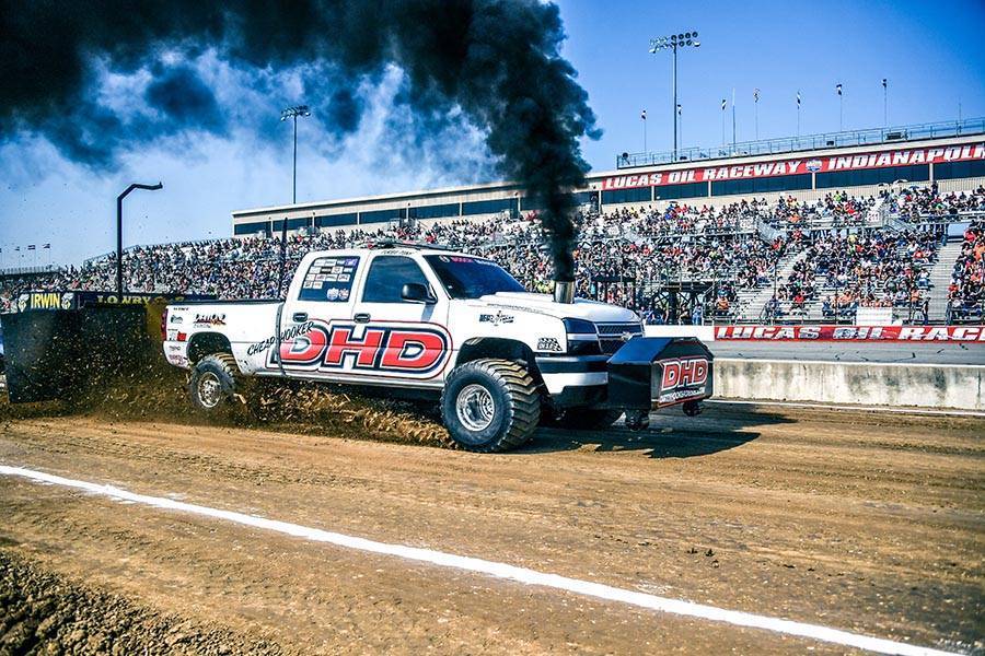 DHD pulling truck at Lucas Oil Raceway, Indianapolis