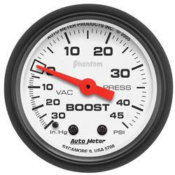 AUTOMETER PRODUCTS - VAC/BOOST GAUGE  2 1/16 IN 30INHG-45PSI MECHANICAL