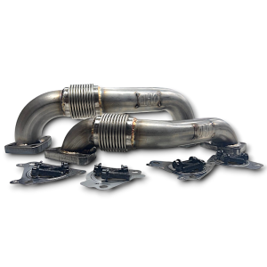 Dirty Hooker Diesel - DHD 300-124 Driver & Passenger Stainless Steel LB7 Up Pipe Set OE Length 2001-2004