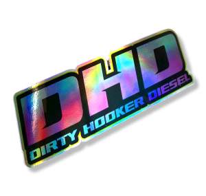 Dirty Hooker Diesel - DHD 061-055 DHD Holographic Rear Window Sticker 2.5" x 7.5"