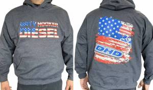 Dirty Hooker Diesel - DHD 061-110S Heather Gray Patriot Hoodie S-3XL