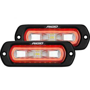 RIGID Industries - RIGID 53222 SR-L Series Off-Road Pod Flush Mount With Red Halo - Pair