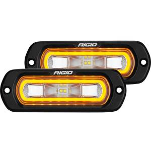 RIGID Industries - RIGID 53223 SR-L Series Off-Road Pod Flush Mount With Amber Halo - Pair