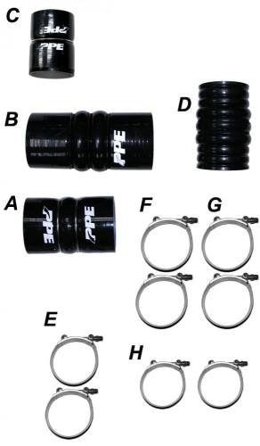 PPE - PPE 115911114 Silicone Hose Kit with Stainless Steel Clamps - GM 2011-2016