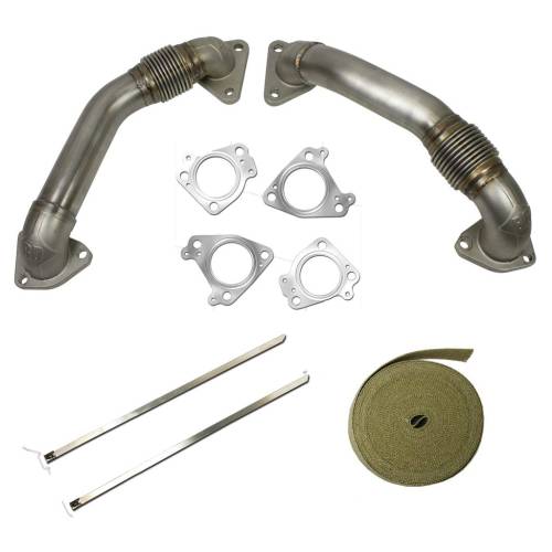 BD Diesel - BD 1043800 2" High Flow Stainless Duramax Up Pipes 2001+ Pre EGR