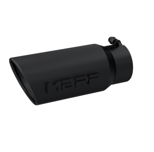MBRP - MBRP T5051BLK 4" Inlet 5" Outlet Angle Rolled Black Coated Stainless Steel Tip