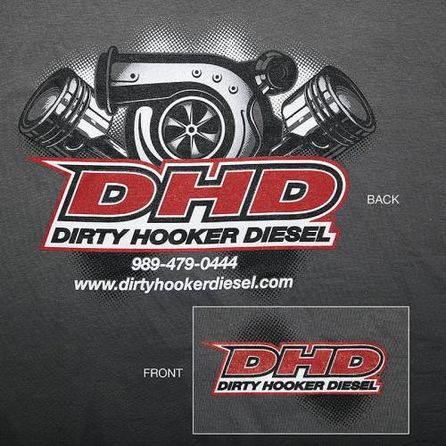 Dirty Hooker Diesel - DHD 061-009T Dark Grey Turbo & Piston T-Shirt