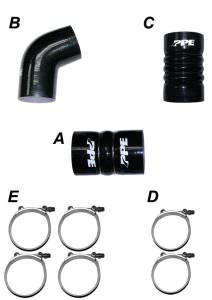Intercooler - Intercooler Tubes & Boots - PPE - PPE 115910610 Silicone Hose Kit with Stainless Steel Clamps - GM 2006-2010