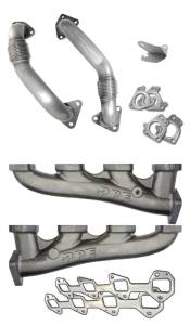 Exhaust System - Exhaust Manifolds, Headers, Down-Pipes, Up-Pipes - PPE - PPE 116111000 RACE Manifolds & Up-Pipes 2001-2004 GM Duramax 6.6L