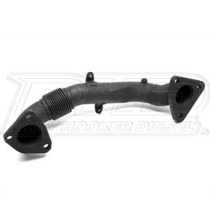 Exhaust System - Exhaust Manifolds, Headers, Down-Pipes, Up-Pipes - Dirty Hooker Diesel - DHD 303-104 Modified Driver-side Exhaust Up-Pipe With EGT Sensor Port Duramax Diesel 6.6L
