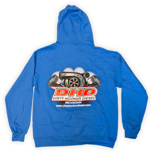 Dirty Hooker Diesel - DHD 061-120S Blue Turbo & Piston Hoodie S-3XL - Image 2