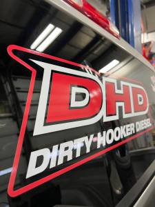Dirty Hooker Diesel - Extra Large 3 Color Die-Cut DHD Window Decal 11" x 36" - Image 3
