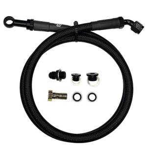 Shocker Fittings -6AN Black Remote Turbo Oil Feed Line Kit VGT Duramax 2001-2016